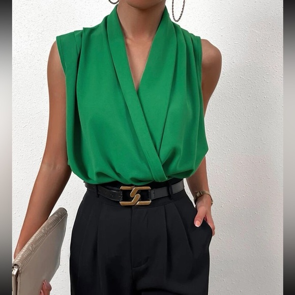 Luxe wrap hem surplice blouse - Picture 10 of 16